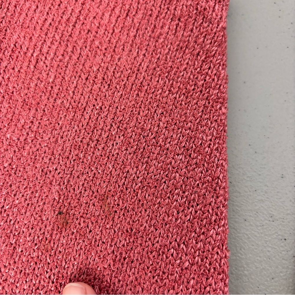 Eileen Fisher V Neck Women's Large Sweater Salmon Coral Silk Rayon - Picture 12 of 12